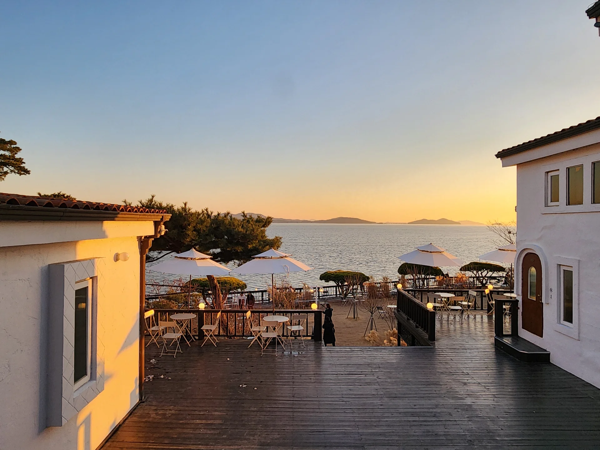 Wrap your phone in the cozy, Instagram-worthy atmosphere of Korean cafe culture. Korea's cafes are more than coffee shops — they're design experiences. These wallpapers feature warm interior light falling on minimalist wooden counters, perfectly crafted latte art in handmade ceramic cups, floor-to-ceiling windows overlooking quiet streets, and rooftop terraces with city panoramas.

From industrial-chic converted warehouses in Seongsu to tiny hidden basement cafes in Ikseon-dong, each image captures the aesthetic sensibility that makes Korean cafe design world-famous. Trailing plants, warm Edison bulbs, curated book walls, and the soft golden glow of afternoon light create scenes you'll want to stare at. Download these free Korean cafe wallpapers for a phone background that feels like a warm hug., 해안남로1691번길, Hwado-myeon — Free Korean aesthetic wallpaper