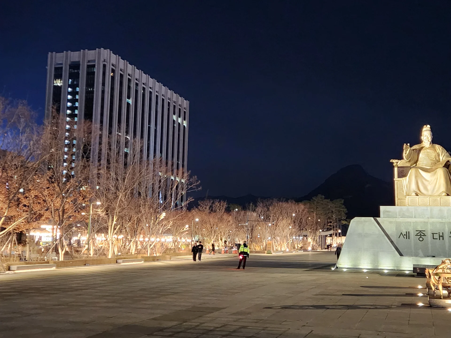 Light up your phone with the electric energy of Seoul after dark. These Korean nightscape wallpapers capture the city at its most cinematic — neon signage stacking up narrow alleyways, glowing street food stalls sending steam into cold night air, illuminated bridges spanning the Han River, and the shimmering towers of Gangnam reflected in rain-wet streets.

Seoul's nighttime personality is bold, colorful, and endlessly photogenic. You'll find the moody glow of Itaewon bars, the cyberpunk atmosphere of Euljiro's industrial blocks, and panoramic cityscapes from hilltop viewpoints where the city stretches to the horizon in every direction. Free download these aesthetic Seoul night wallpapers for a phone background that pulses with urban energy., Gwanghwamun Square, Sajik-dong, Seoul — Free Korean aesthetic wallpaper