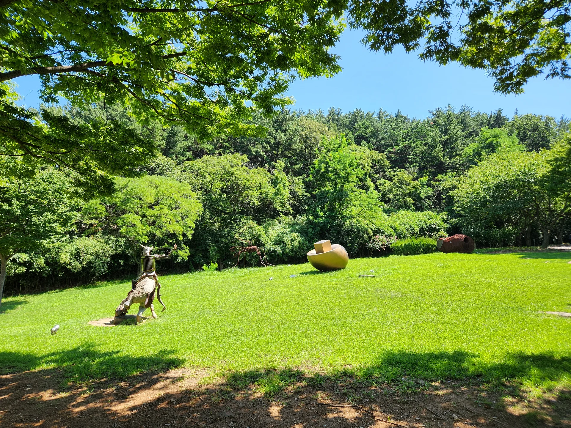 Transform your phone with the inviting green spaces of Korea's parks and gardens. From the sprawling lawns of Olympic Park in Seoul to the meticulously landscaped botanical gardens of the southern coast, these wallpapers capture the beauty of Korea's curated natural spaces — blooming flower beds, reflective lotus ponds, tree-lined promenades, and autumn foliage canopies.

Korean parks are designed for contemplation, and it shows in every image: stone pathways curving around still water, wooden pavilions framed by seasonal color, cherry-blossom tunnels creating pink corridors, and wide meadows where families gather under open skies. Free download these aesthetic park wallpapers and give your phone background the refreshing energy of a Korean garden escape., Hwanhogongwon-gil, Hwanyeo-dong, Pohang-si — Free Korean aesthetic wallpaper