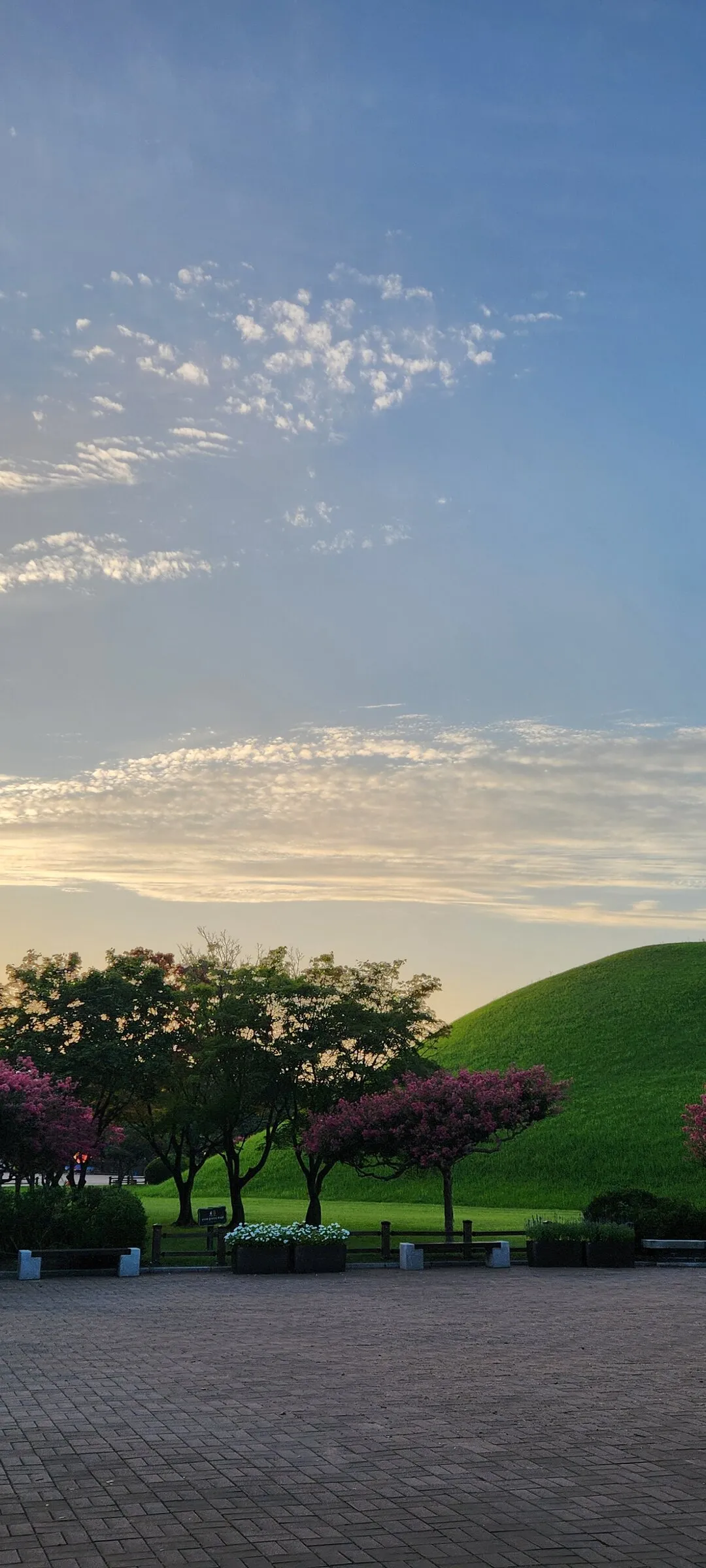 Transform your phone with the inviting green spaces of Korea's parks and gardens. From the sprawling lawns of Olympic Park in Seoul to the meticulously landscaped botanical gardens of the southern coast, these wallpapers capture the beauty of Korea's curated natural spaces — blooming flower beds, reflective lotus ponds, tree-lined promenades, and autumn foliage canopies.

Korean parks are designed for contemplation, and it shows in every image: stone pathways curving around still water, wooden pavilions framed by seasonal color, cherry-blossom tunnels creating pink corridors, and wide meadows where families gather under open skies. Free download these aesthetic park wallpapers and give your phone background the refreshing energy of a Korean garden escape., Poseok-ro 1092beon-gil, Sajeong-dong, Gyeongju-si — Free Korean aesthetic wallpaper