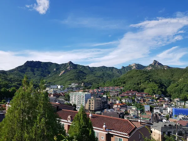 Korean architecture & mountain & nature aesthetic wallpaper for phone