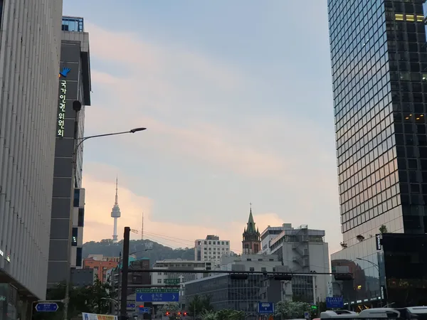 Korean architecture & seoul-nights & street aesthetic wallpaper for phone