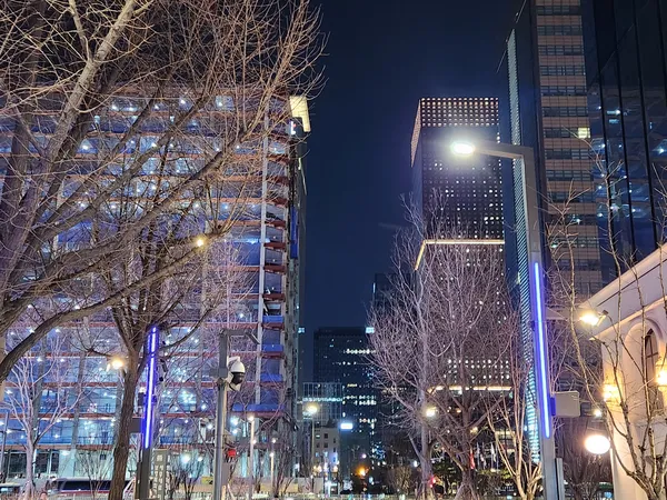 Korean seoul-nights & street & architecture aesthetic wallpaper for phone