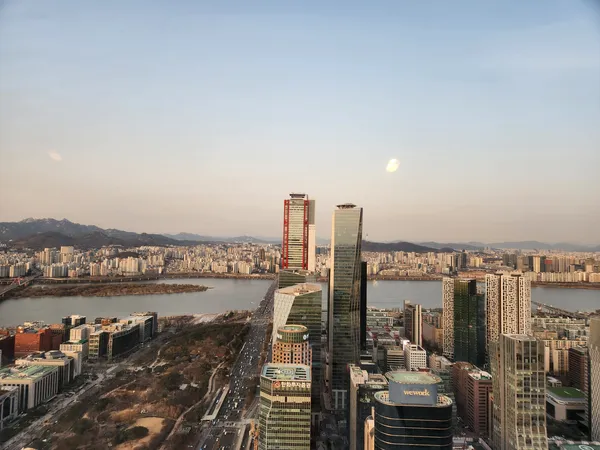 Korean architecture & seoul-nights & sunset aesthetic wallpaper for phone