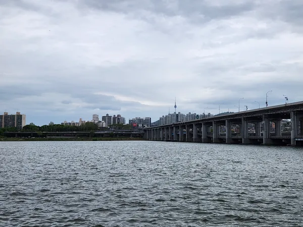 Korean river & architecture aesthetic wallpaper for phone