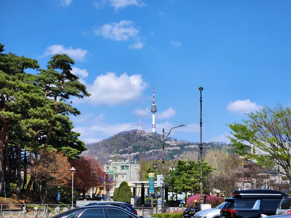 Korean architecture & street & mountain aesthetic wallpaper for phone