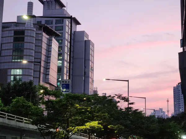 Korean street & architecture & sunset aesthetic wallpaper for phone