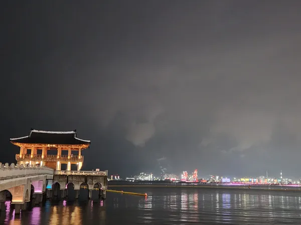 Korean seoul-nights & sea aesthetic wallpaper for phone