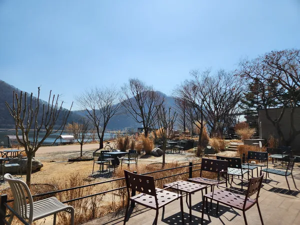 Korean cafe-culture & mountain & nature aesthetic wallpaper for phone