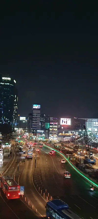 Korean seoul-nights & street & architecture aesthetic wallpaper for phone