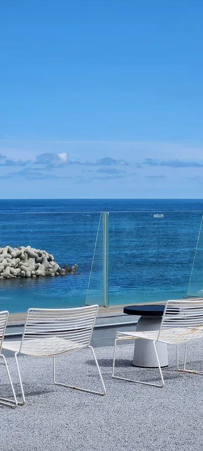 Korean cafe-culture & sea & aesthetic aesthetic wallpaper for phone