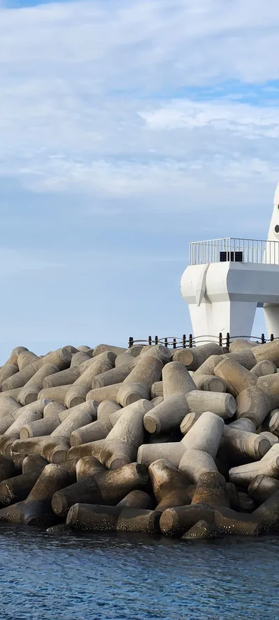 Korean architecture & sea aesthetic wallpaper for phone