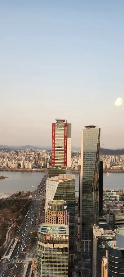 Korean architecture & seoul-nights & sunset aesthetic wallpaper for phone