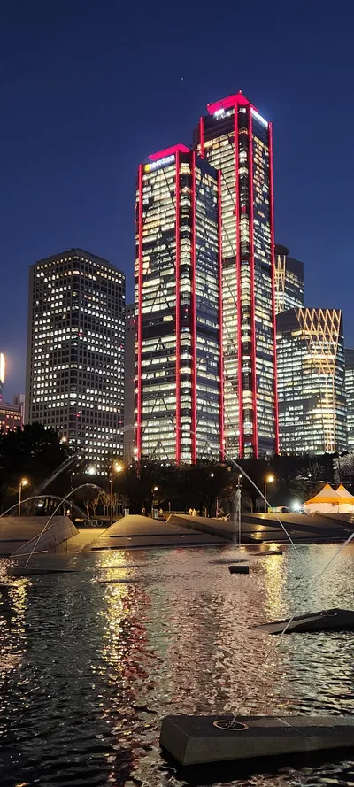 Korean seoul-nights & architecture & river aesthetic wallpaper for phone