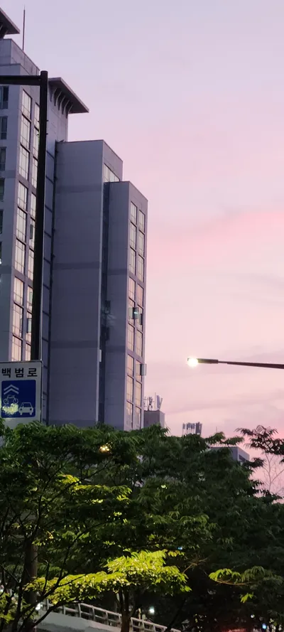 Korean street & architecture & sunset aesthetic wallpaper for phone