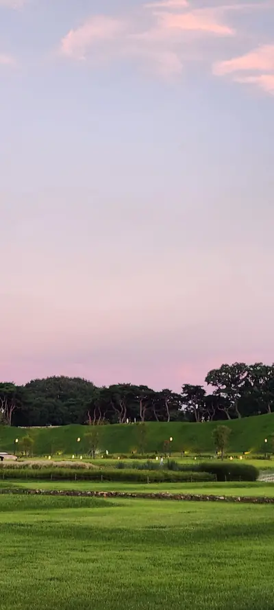 Korean architecture & park aesthetic wallpaper for phone