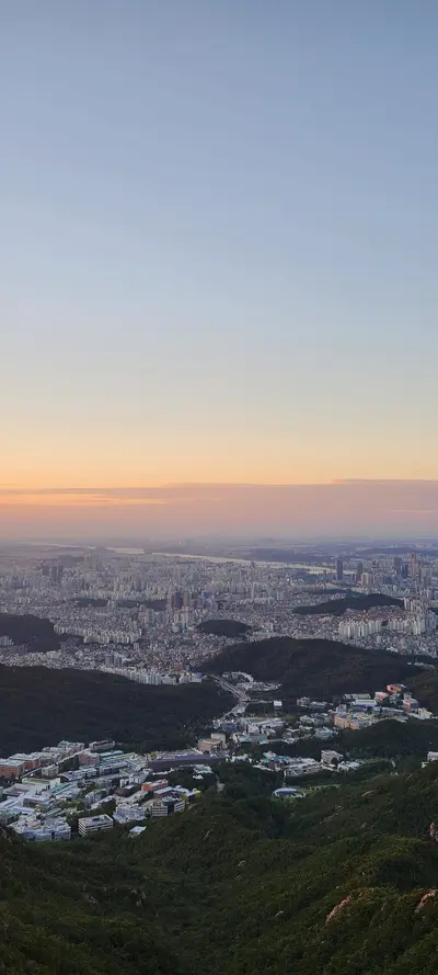 韓国の自然・山・トレイル・夕焼けの無料壁紙