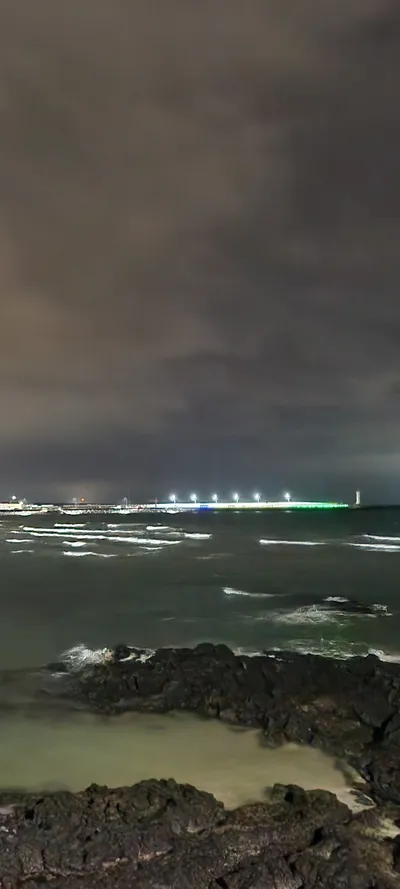 Korean sea & seoul-nights aesthetic wallpaper for phone