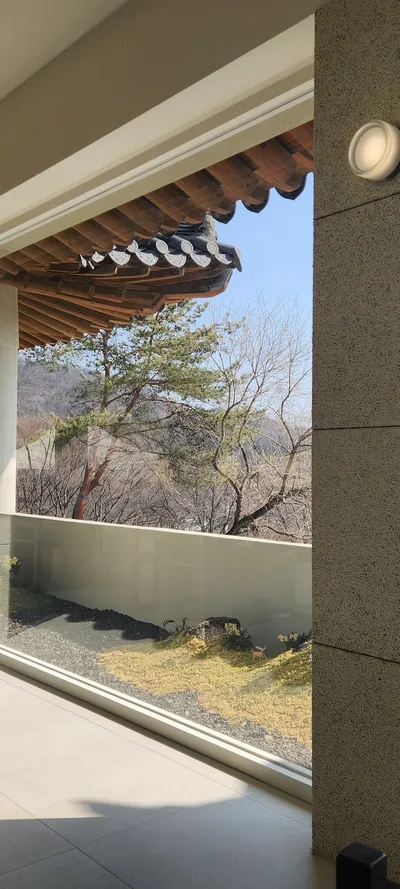 Korean hanok & cafe-culture & mountain aesthetic wallpaper for phone