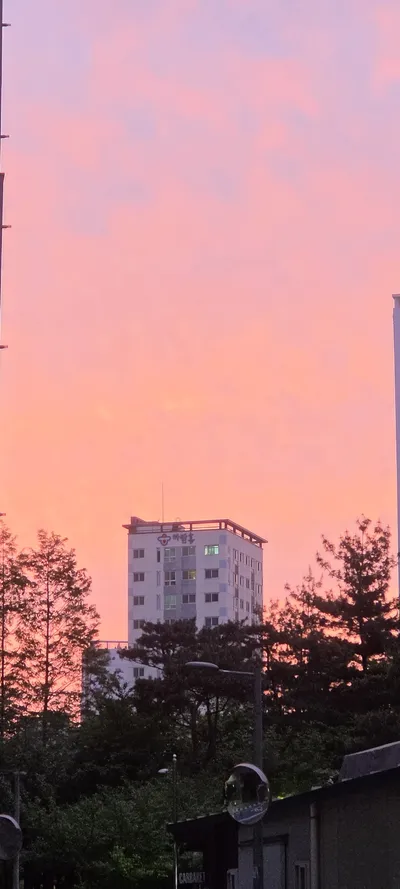Korean Sunset & Architecture aesthetic wallpaper for phone