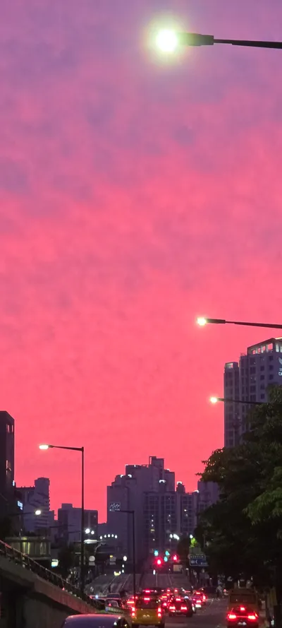 Korean Sunset & Street aesthetic wallpaper for phone