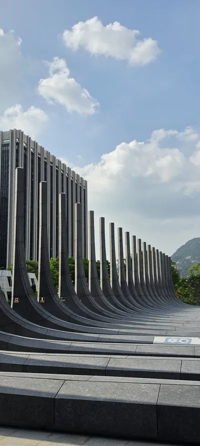 Korean Architecture & Street & Mountains & Trails aesthetic wallpaper for phone