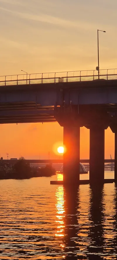 Korean Sunset & River & Lake & Architecture & Nature aesthetic wallpaper for phone
