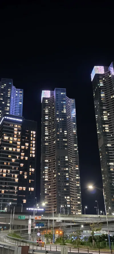 Korean Architecture & Sea & Coast & Street & Seoul Nights aesthetic wallpaper for phone