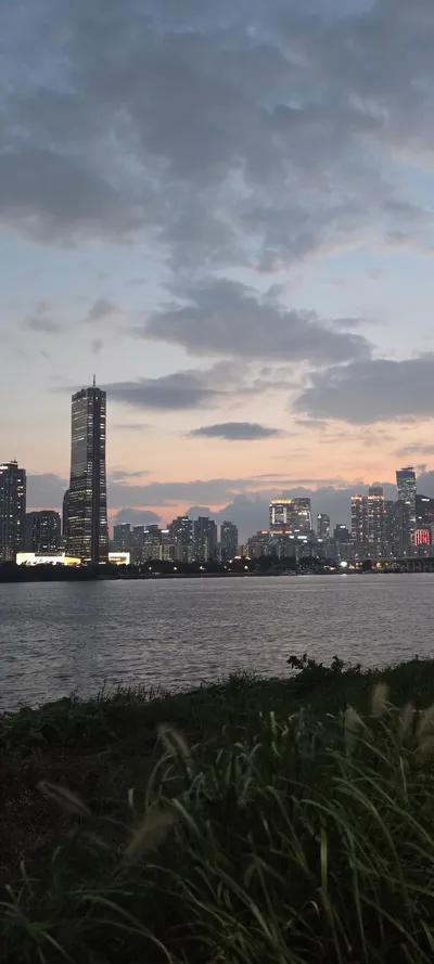 Korean River & Lake & Sunset & Architecture & Nature aesthetic wallpaper for phone