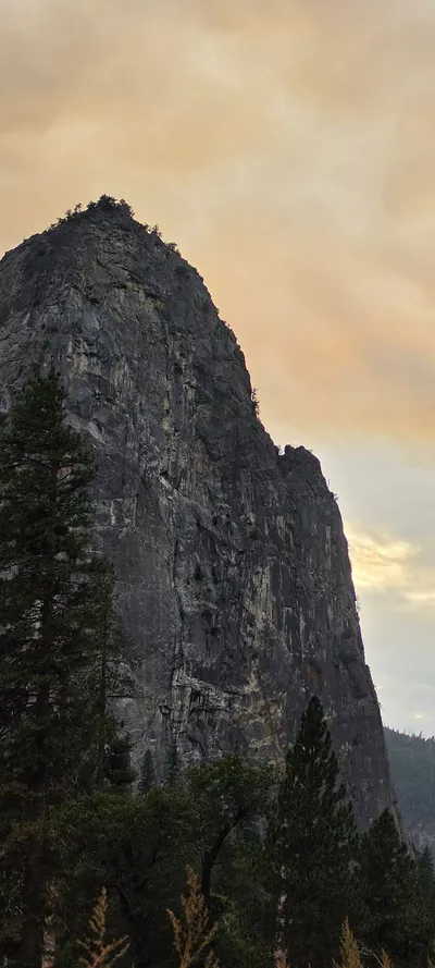 夕焼け・山・トレイル・森の旅の壁紙